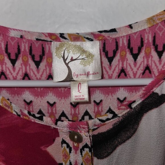 Fig & Flower Women's Tunic Blouse Size Large - Picture 2 of 4